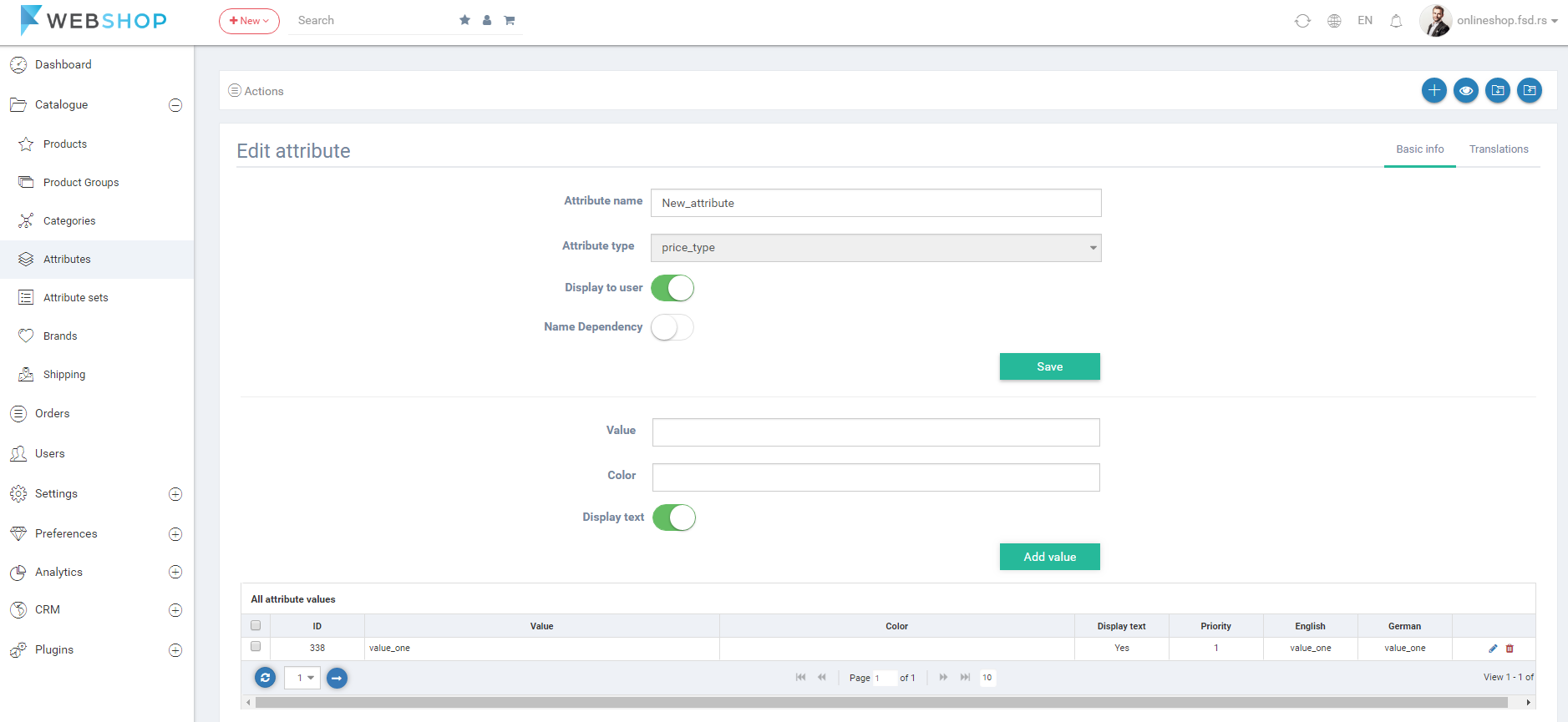 Add attributes price_type