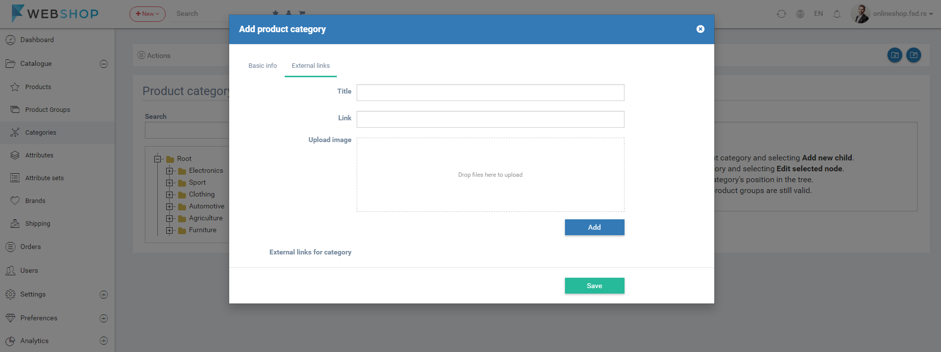 Add category modal