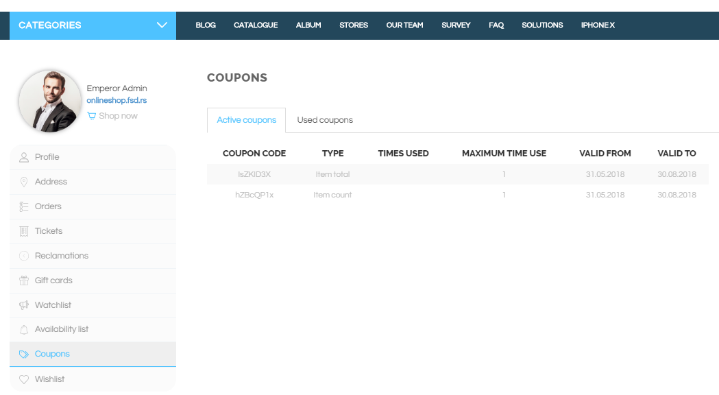 All coupons