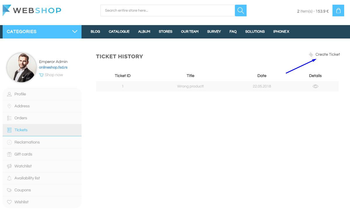 Create ticket
