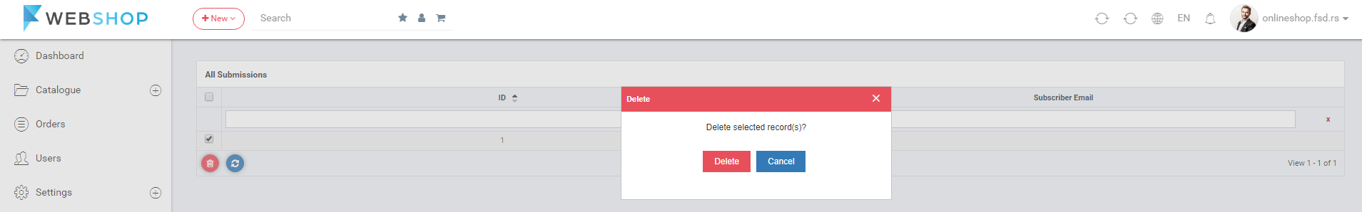 Delete newsletter