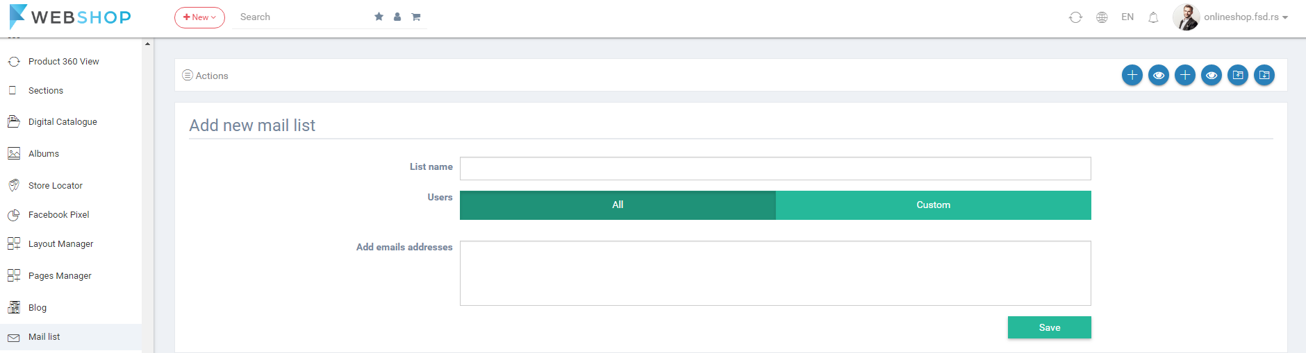 Add new mail list all