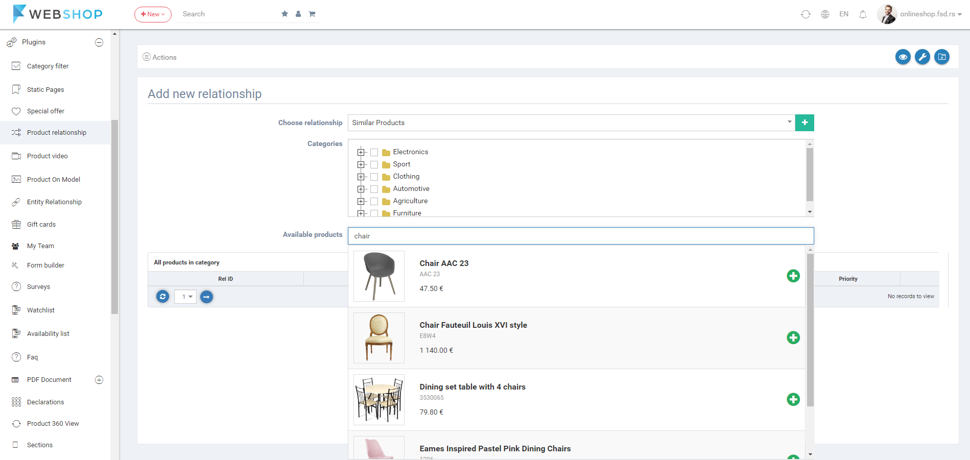 Add products