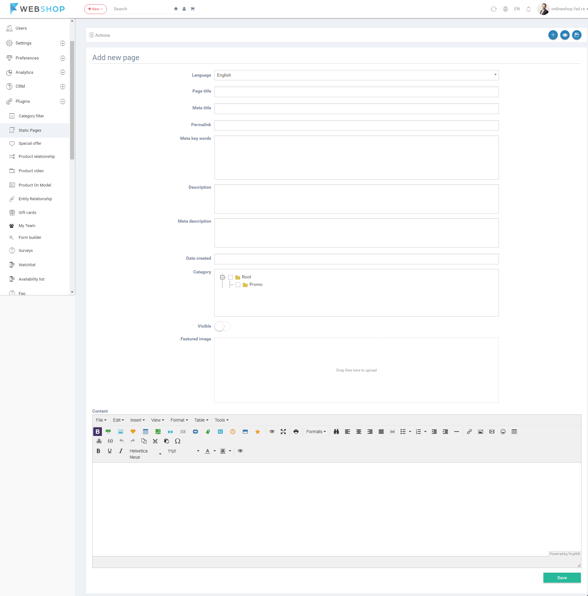 Add static page
