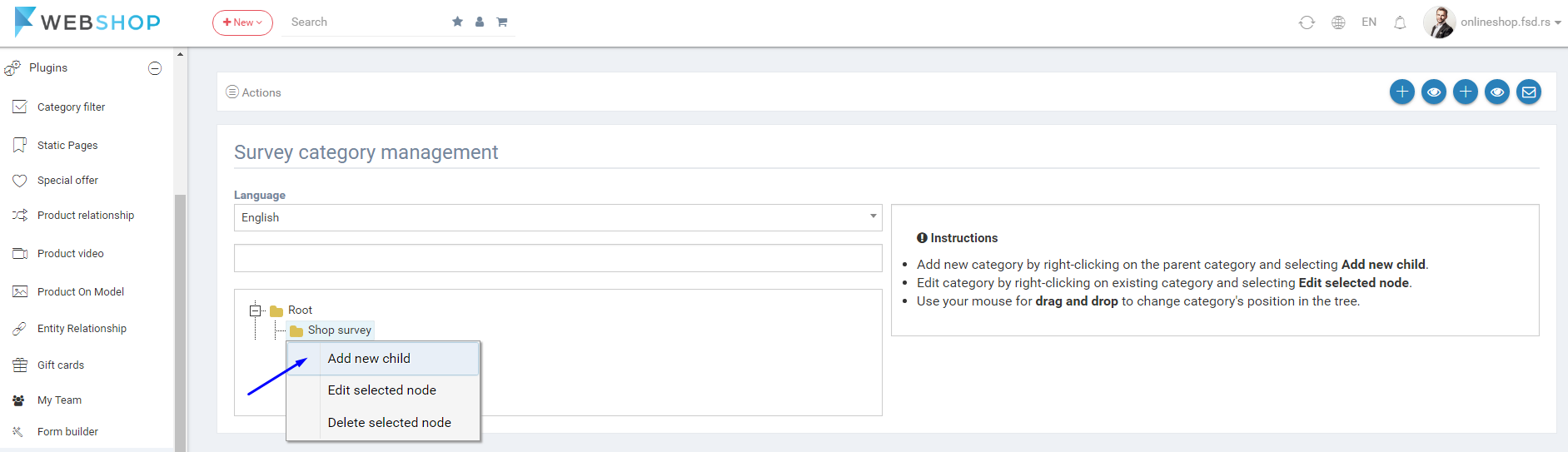 Add survey category