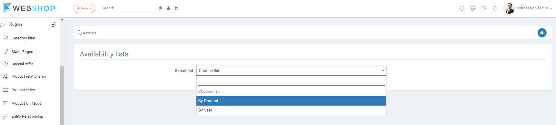 All availability lists