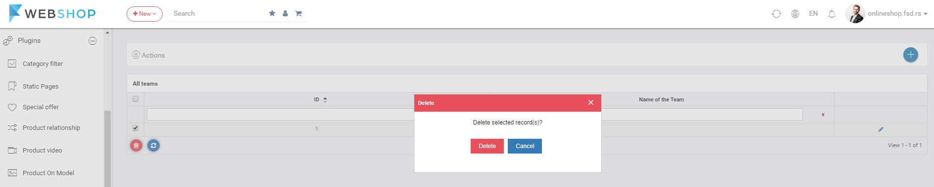 Delete team