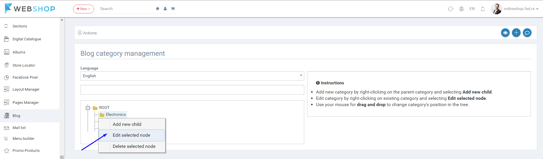 Edit category