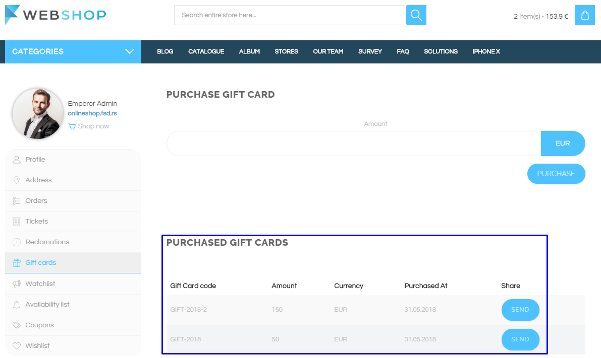 Gift cards