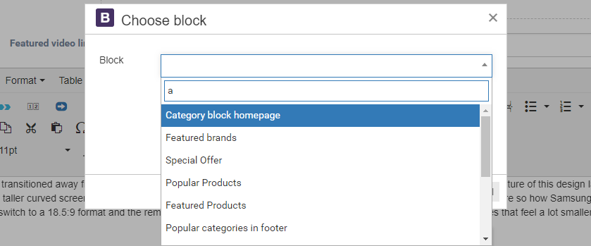 Insert block element