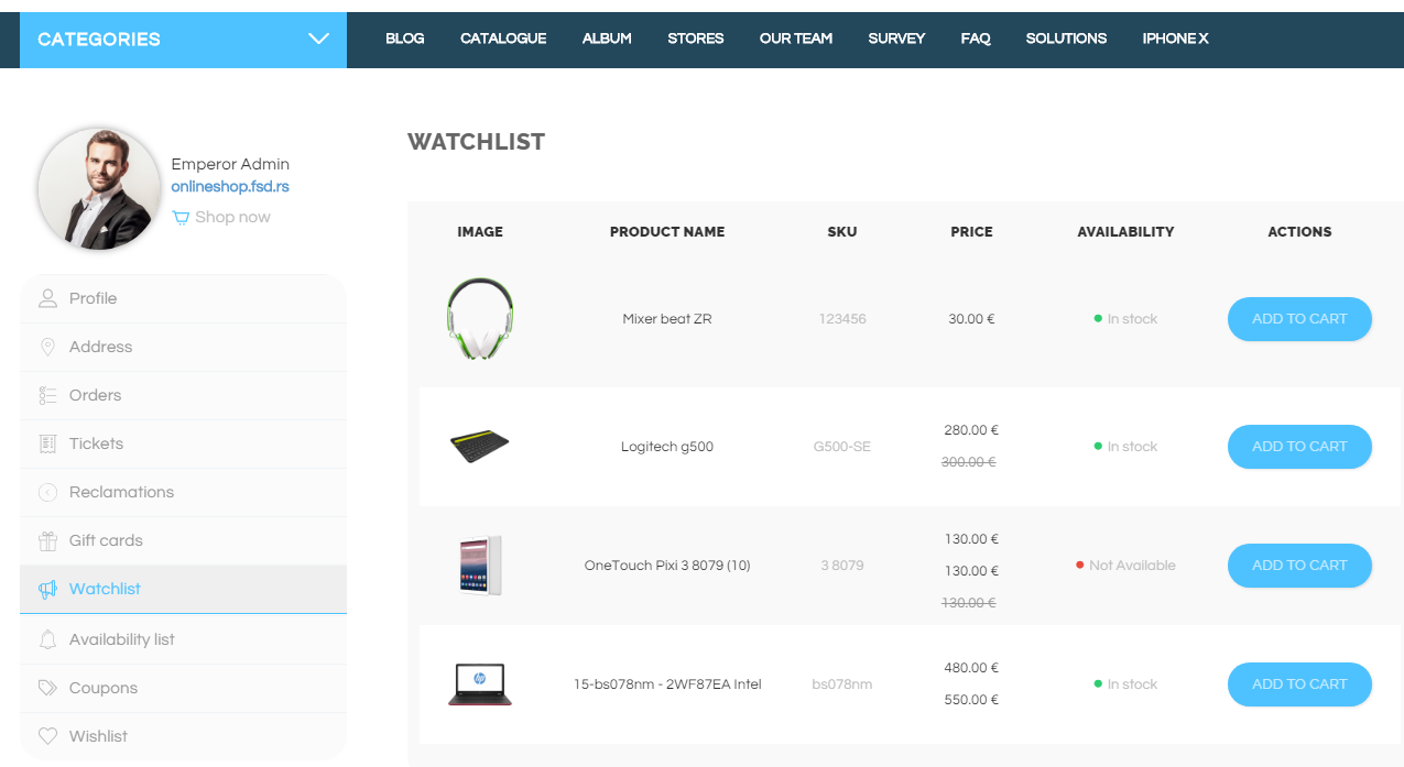 Profile watchlist
