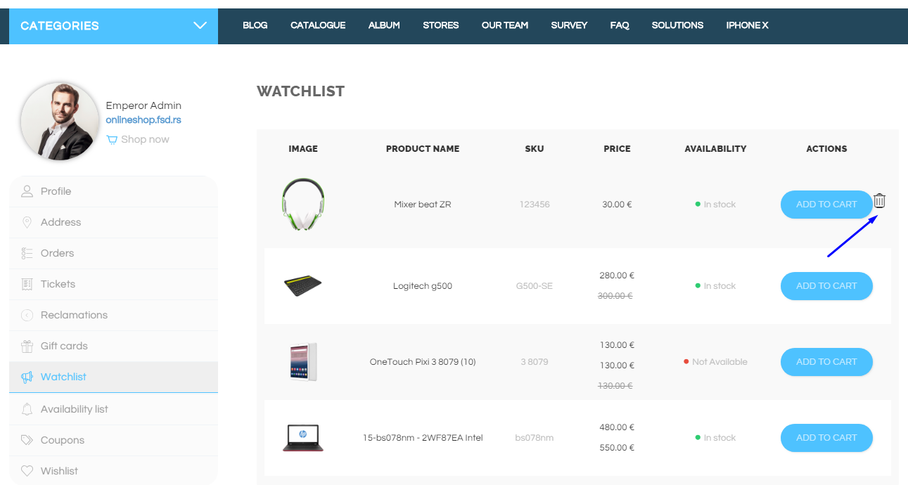 Remove from watchlist