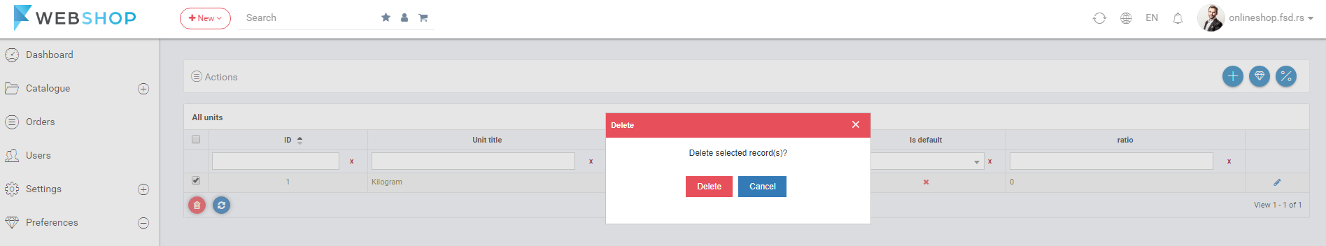 Delete unit