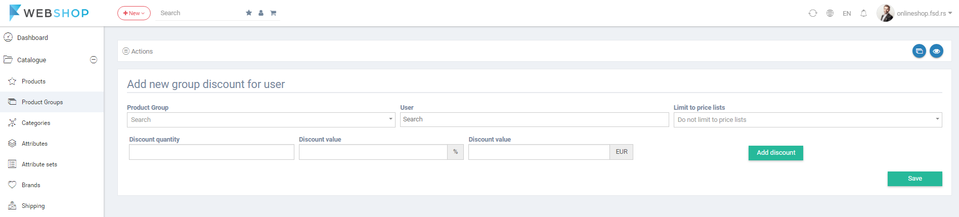 Add discount for user