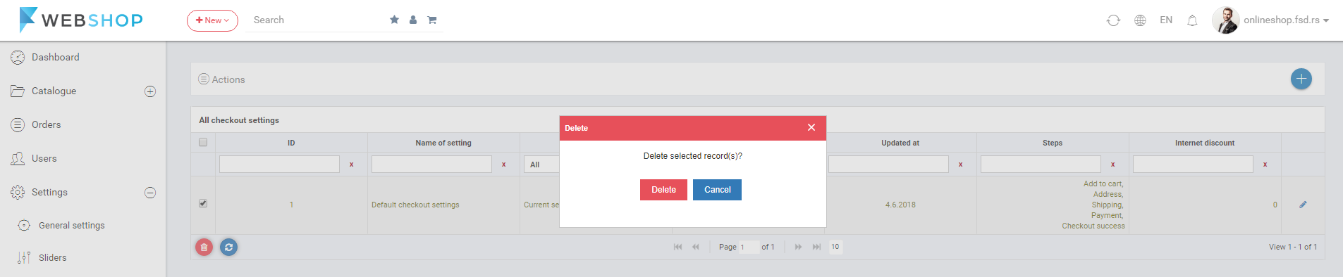 Delete Checkout steps