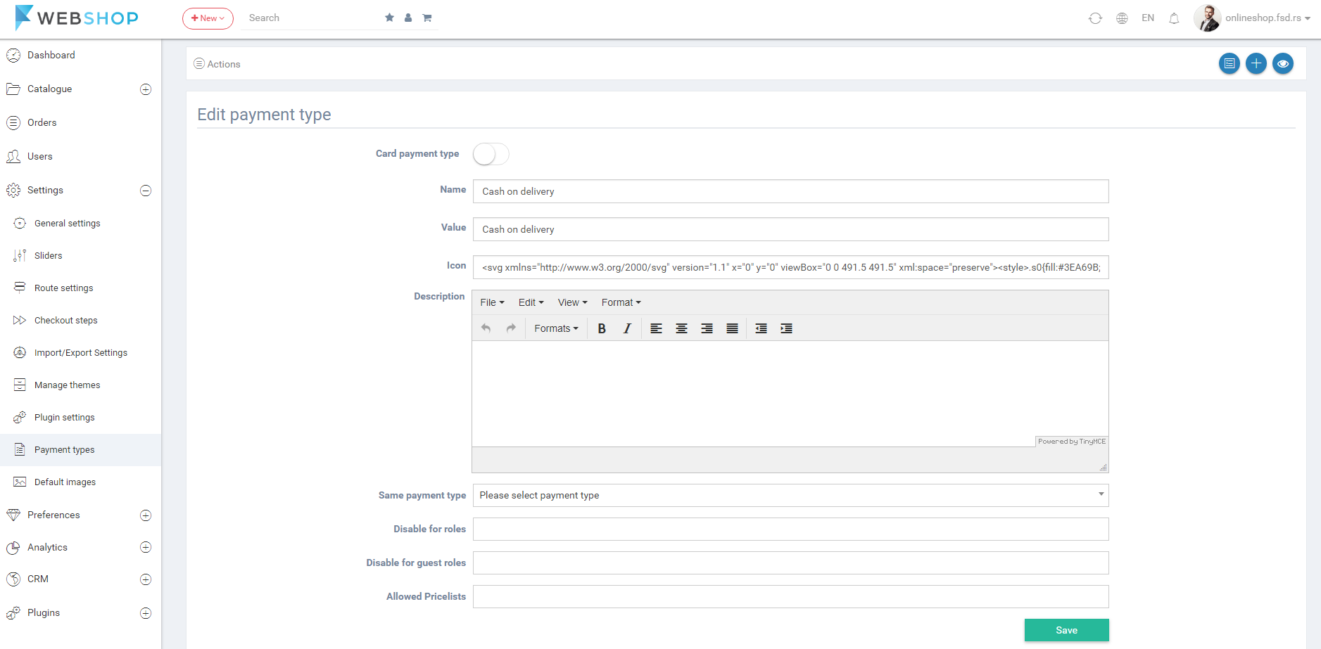 Edit payment