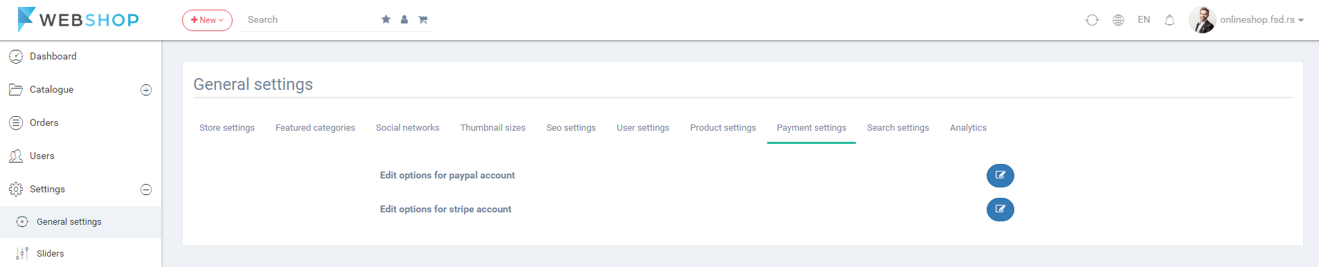 Payment settings