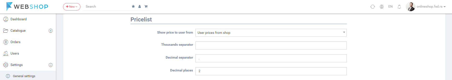 Pricelist